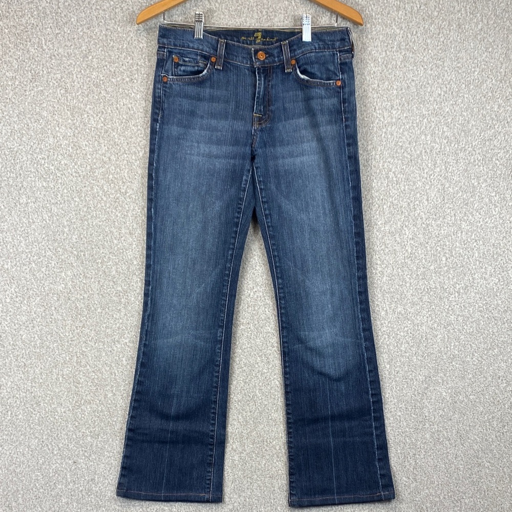 7 for all Mankind bootcut jeans size 28 low rise dark wash Y2K inseam 29”